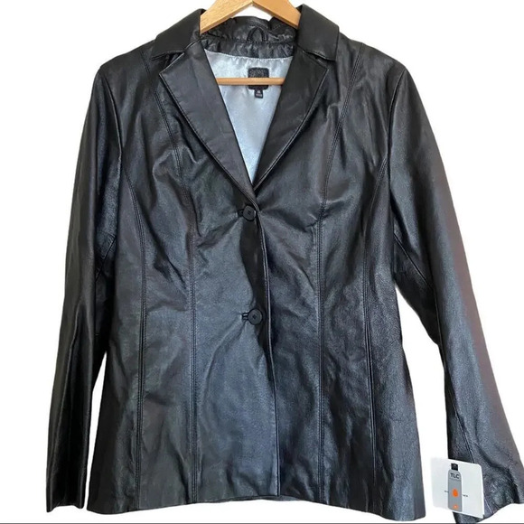 Wilsons Leather Black Casual Y2K Style Blazer Medium - Picture 2 of 8